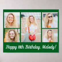 Aangepaste groene gelukkige verjaardag feest foto