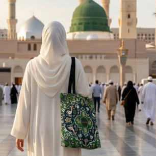 Aangepaste groene islamitische tapijt van Madinah Draagtas