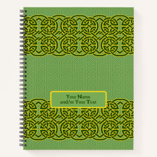 Aangepaste Groene Keltische Knotwerk Spiral Notiti Notitieboek