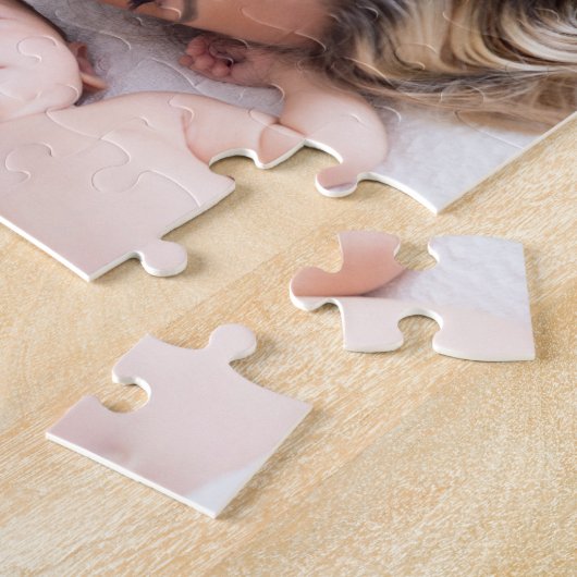 Aangepaste groene kerst met kleinma en opa legpuzzel (Zijkant)