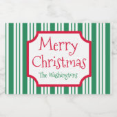 Aangepaste Groene Kerst Voedsel Jar Gift Labels Voedselcontainer Etiket (Enkel label)