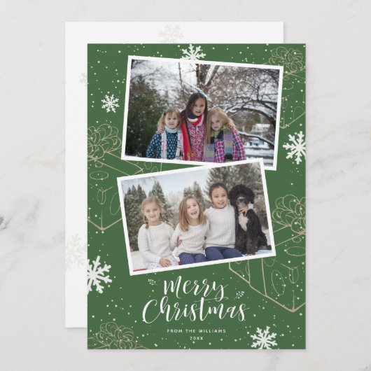 Aangepaste groene kerstcadeautjes voor fijne kerst feestdagenkaart (Voorkant / Achterkant)