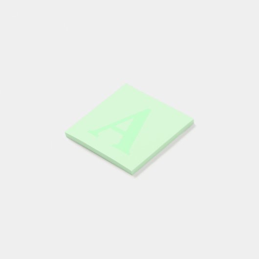 Aangepaste groene Monogram Post-it® notes (Schuin)