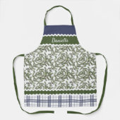 Aangepaste groene naalden Blauwe bessen Vloeiing Schort (Voorkant)