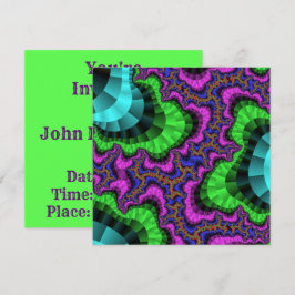 Aangepaste groene paarse tandwiel uitnodiging