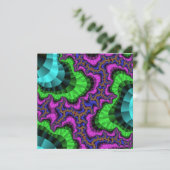 Aangepaste groene paarse uitnodiging (Staand voorkant)