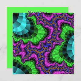 Aangepaste groene paarse uitrustingsuitnodiging kaart