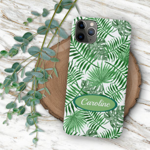 Aangepaste groene palmbladeren tropisch zomerpatro iPhone 11 pro max hoesje