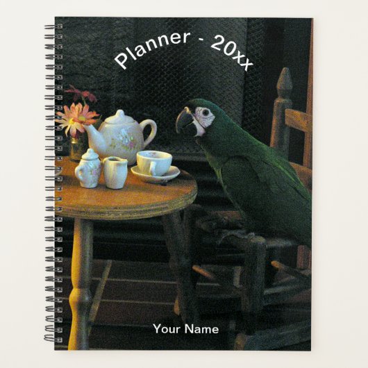 Aangepaste groene rotatietestenreeks en tabelfoto planner (Voorkant)