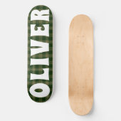 Aangepaste groene Schotse tartan dambord Skateboard (Voorkant)
