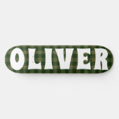 Aangepaste groene Schotse tartan dambord Skateboard (Horizontaal)