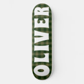 Aangepaste groene Schotse tartan dambord Skateboard (Voorkant)