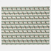 Aangepaste Groene Streep Duitse Herder Pet Naam Fleece Deken (Voorkant (Horizontaal))