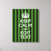 Aangepaste groene strepen kalm Jouw tekst houden Canvas Afdruk (Voorkant)