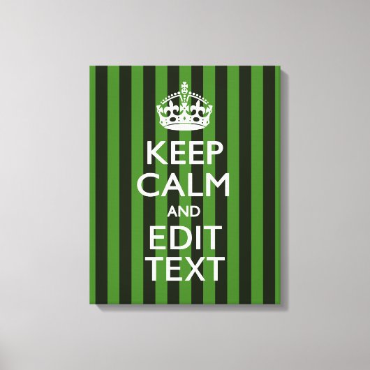 Aangepaste groene strepen kalm Jouw tekst houden Canvas Afdruk (Voorkant)