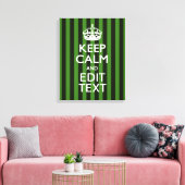 Aangepaste groene strepen kalm Jouw tekst houden Canvas Afdruk (Insitu (Woonkamer))