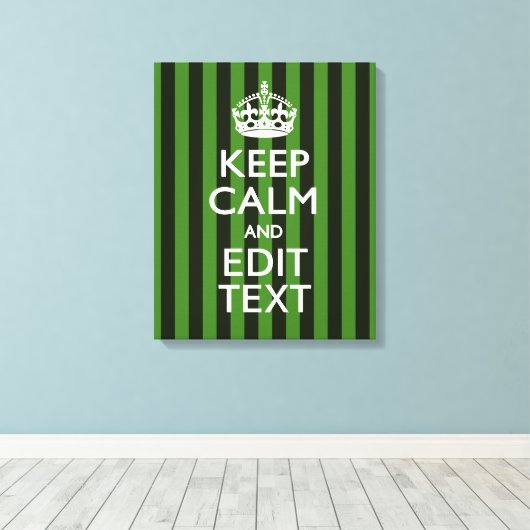 Aangepaste groene strepen kalm Jouw tekst houden Canvas Afdruk (Insitu (Houten vloer))