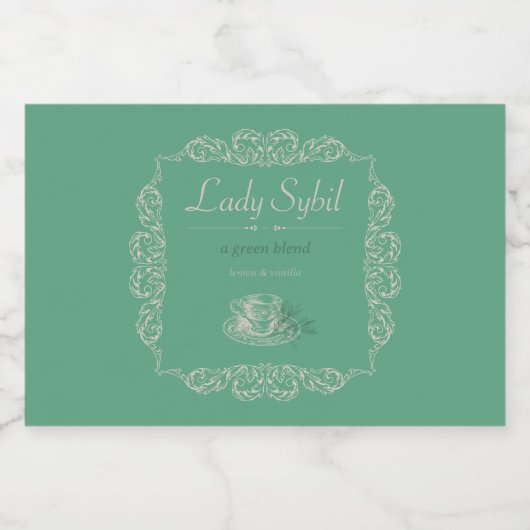  aangepaste groene theelabel voedselcontainer etiket (Enkel label)