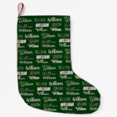 Aangepaste groene typografie Naam lettertype Colla Kleine Kerstsok (Voorkant)