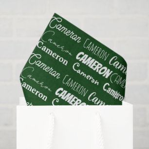 Aangepaste groene typografie naamcollage Kerstmis Tissuepapier