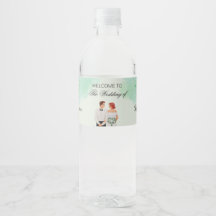 Aangepaste groene waterverf golvende bruiloft
