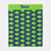 Aangepaste groene Zee schildpad op de marine Fleece Deken (Voorkant)