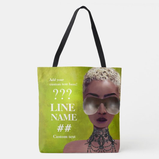 Aangepaste groene zwarte Sorority Art Tote Bag (Voorkant)