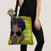 Aangepaste groene zwarte Sorority Art Tote Bag (Dichtbij)