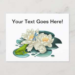 Aangepaste groet Lotus Flowers en Kikker Briefkaart