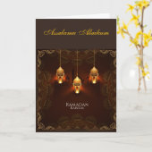 Aangepaste groet Ramadan Kareem & Eid Mubarak Kaart (Gele Bloem)