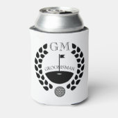 Aangepaste Groomsman Monogram Naam Blikjeskoeler (Blikje Achterkant)