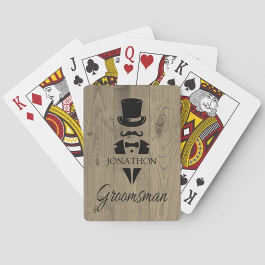 Aangepaste Groomsmen Pokerkaarten (Achterkant)
