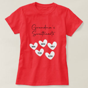 Aangepaste grootmoeder met grootkinderen naam t-shirt