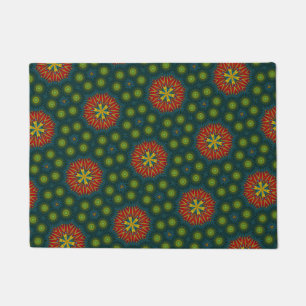 Aangepaste grootte Rood & Groen Stippen Tribal Pet Deurmat