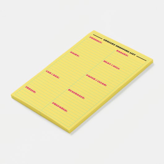 Aangepaste grootwinkellijst post-it® notes (Schuin)