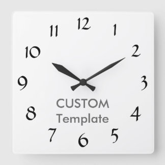 Aangepaste grote 10,75" vierkante wandklok DEMI TA Klok
