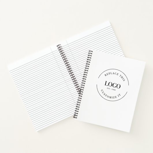 Aangepaste grote Business Logo website Eenvoudig Notitieboek (Binnen)