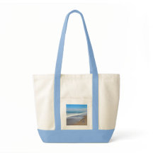 Aangepaste grote canvas tas met strandgolfscène
