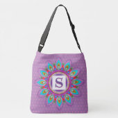 Aangepaste grote cross body canvas tas psychedelis (Achterkant)