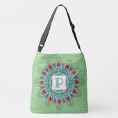 Aangepaste grote cross body canvas tas psychedelis (Achterkant)