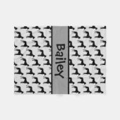 Aangepaste Grote Deen Hond Silhouet Fleece Deken (Voorkant (Horizontaal))