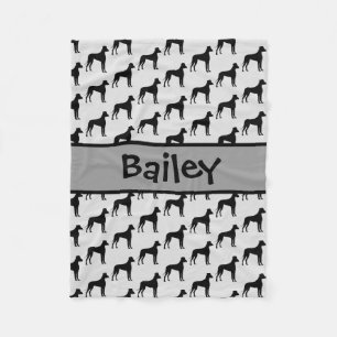 Aangepaste Grote Deen Hond Silhouet Fleece Deken