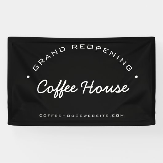 Aangepaste grote heropening van uw koffiehuis spandoek (Horizontaal)