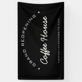 Aangepaste grote heropening van uw koffiehuis spandoek (Verticaal)