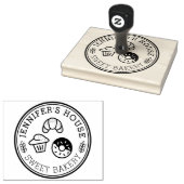 Aangepaste grote homemade Logo Circulaire Rubberstempel (Gestempeld)