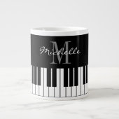 Aangepaste grote jumbomok voor monogram voor piano extra grote mok (Voorkant)