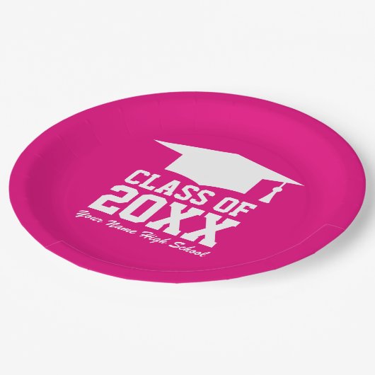 Aangepaste grote klasse van 2025 afstudeerfeest papieren bordje (Gekanteld)