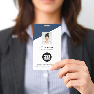 Aangepaste grote personeelsfoto, streepjescode, na badge