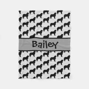 Aangepaste Grote Pyreneeën Hond Silhouet Fleece Deken
