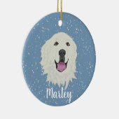 Aangepaste Grote Pyreneeën Keramisch Ornament (Rechts)